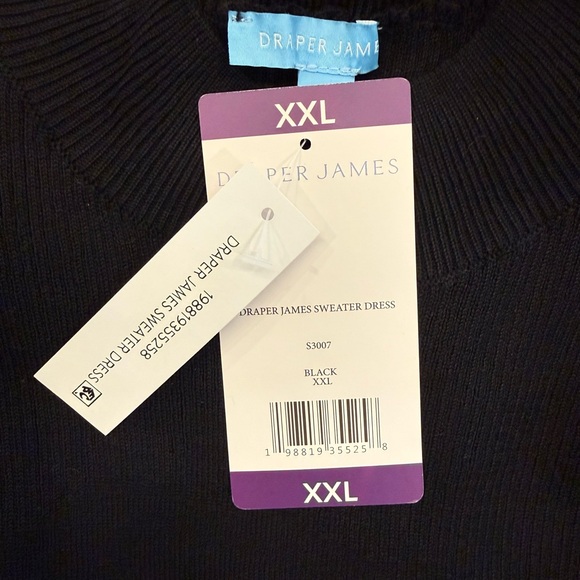 Draper James Long Sleeve Black Knit Sweater Dress NWT Size XXL - Picture 7 of 9